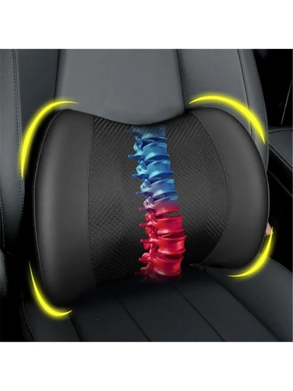 Lumbar Support Pillow Memory Foam Back Cushion Office Chair Car Seat Black